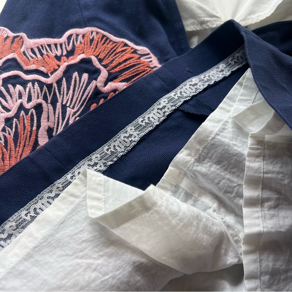 Lilly Pulitzer Navy Embroidered Bowen Floral Strapless Dress Women’s 8 - Picture 13 of 13